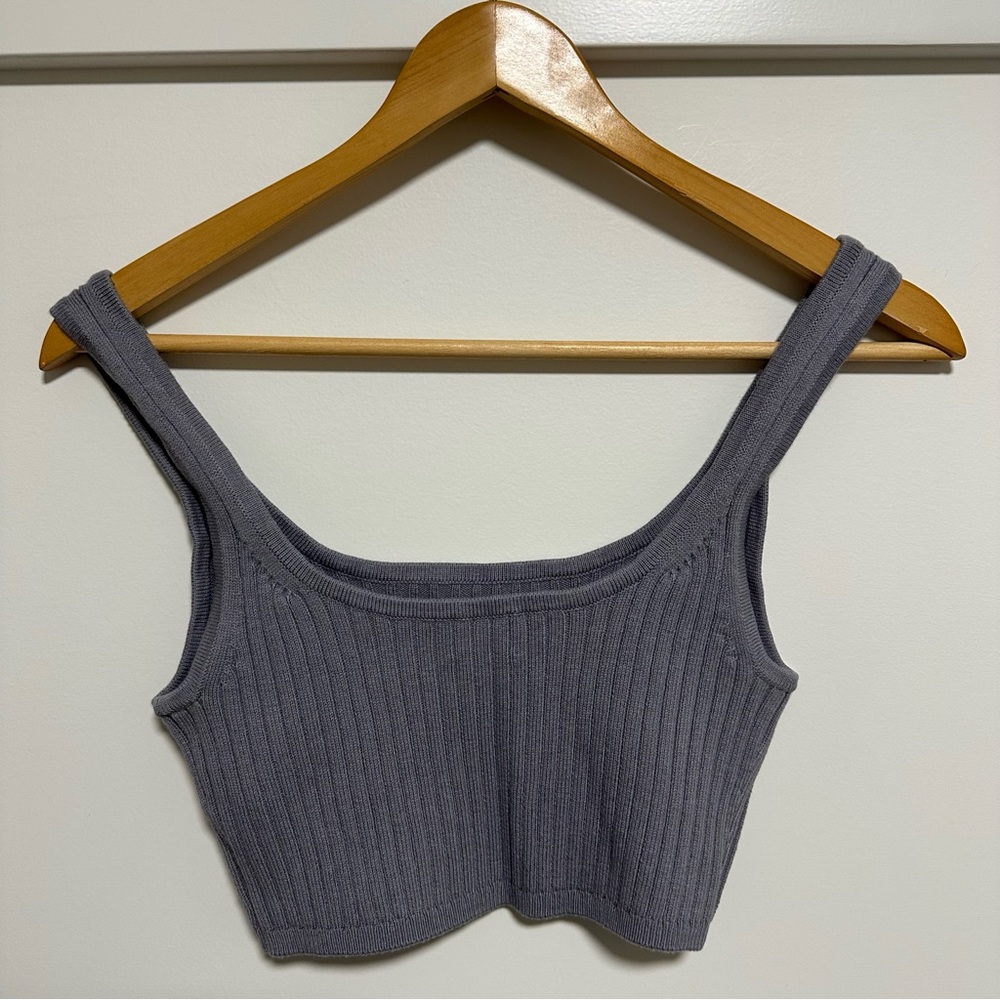 Wilfred Gray Ribbed Knit Top - Picture 2 of 5